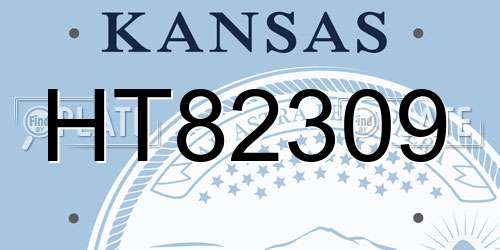 HT82309 Kansas License Plate