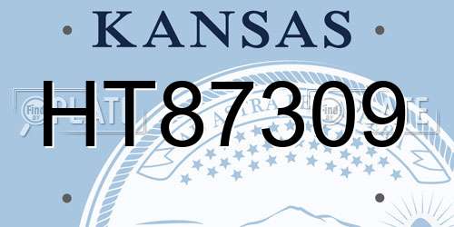 HT87309 Kansas License Plate