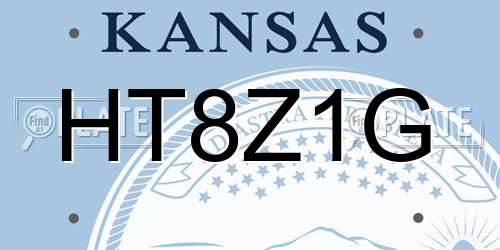 HT8Z1G Kansas License Plate