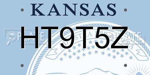 HT9T5Z Kansas License Plate