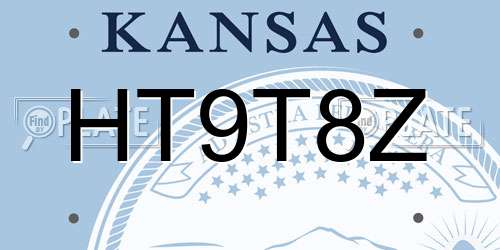 HT9T8Z Kansas License Plate