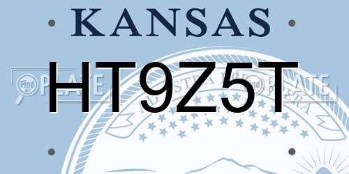 HT9Z5T Kansas License Plate