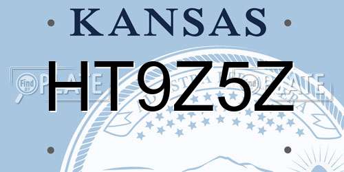 HT9Z5Z Kansas License Plate