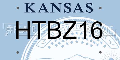 HTBZ16 Kansas License Plate
