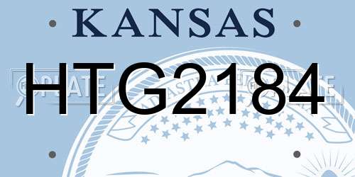 HTG2184 Kansas License Plate