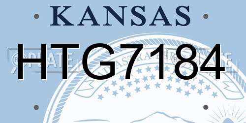 HTG7184 Kansas License Plate