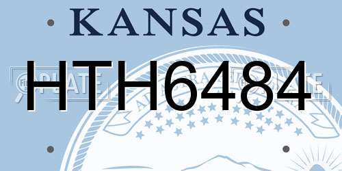 HTH6484 Kansas License Plate