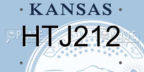 HTJ212 Kansas License Plate