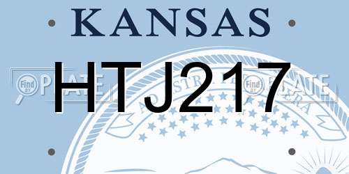 HTJ217 Kansas License Plate