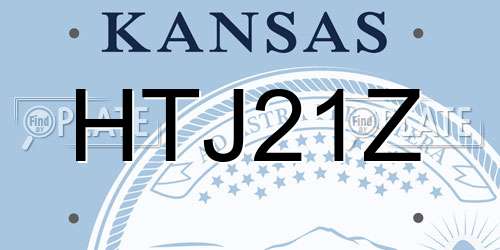 HTJ21Z Kansas License Plate