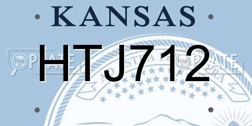 HTJ712 Kansas License Plate