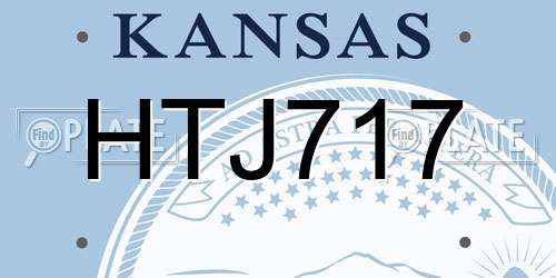 HTJ717 Kansas License Plate