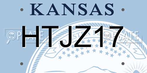 HTJZ17 Kansas License Plate