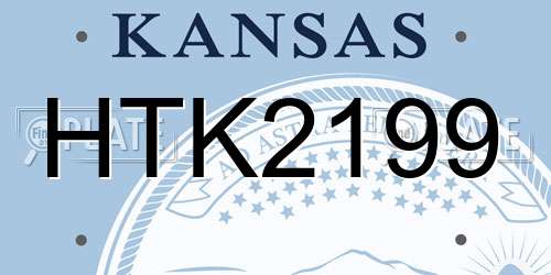 HTK2199 Kansas License Plate