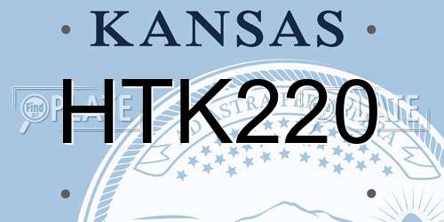 HTK220 Kansas License Plate