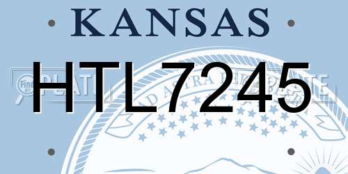 HTL7245 Kansas License Plate