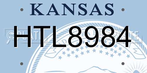 HTL8984 Kansas License Plate