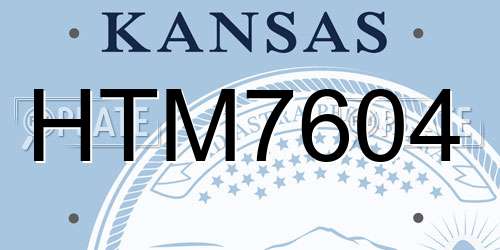 HTM7604 Kansas License Plate