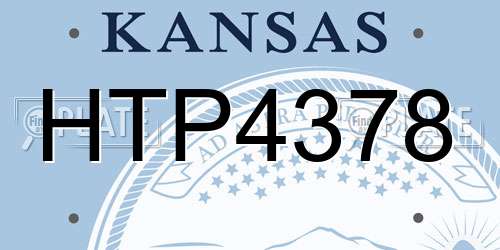 HTP4378 Kansas License Plate