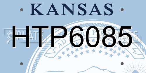 HTP6085 Kansas License Plate