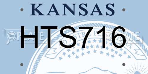 HTS716 Kansas License Plate