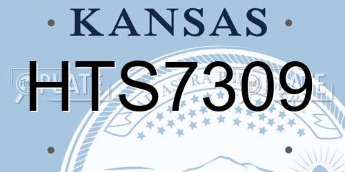 HTS7309 Kansas License Plate