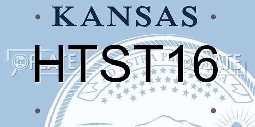 HTST16 Kansas License Plate