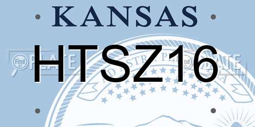 HTSZ16 Kansas License Plate
