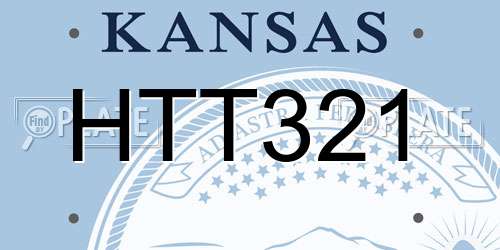 HTT321 Kansas License Plate