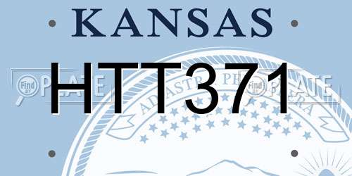 HTT371 Kansas License Plate
