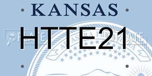 HTTE21 Kansas License Plate