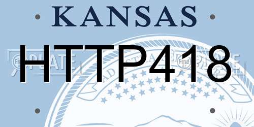 HTTP418 Kansas License Plate