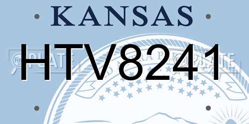HTV8241 Kansas License Plate