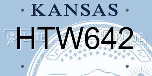 HTW642 Kansas License Plate
