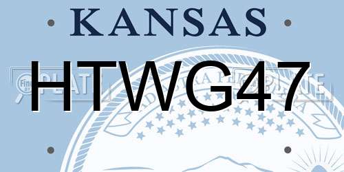 HTWG47 Kansas License Plate