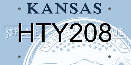 HTY208 Kansas License Plate