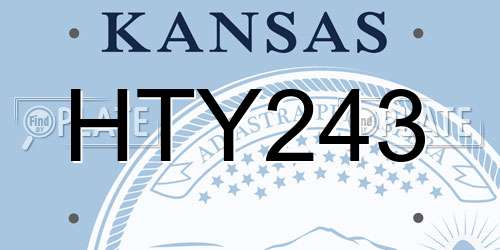 HTY243 Kansas License Plate