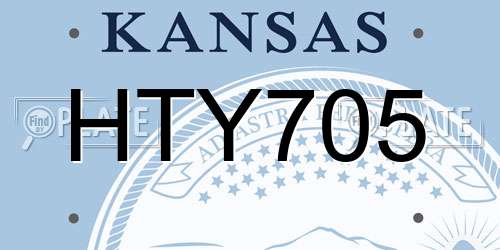 HTY705 Kansas License Plate