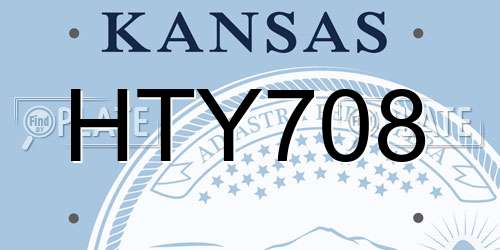 HTY708 Kansas License Plate