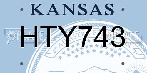 HTY743 Kansas License Plate