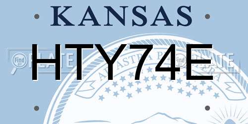 HTY74E Kansas License Plate