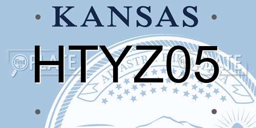 HTYZ05 Kansas License Plate