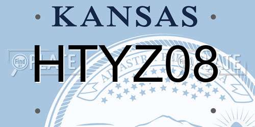HTYZ08 Kansas License Plate