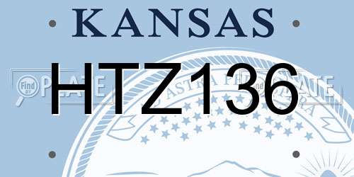 HTZ136 Kansas License Plate