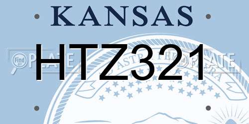 HTZ321 Kansas License Plate