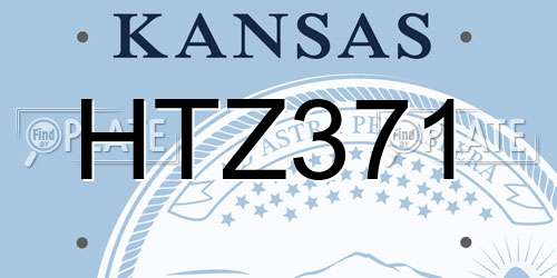 HTZ371 Kansas License Plate