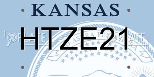 HTZE21 Kansas License Plate
