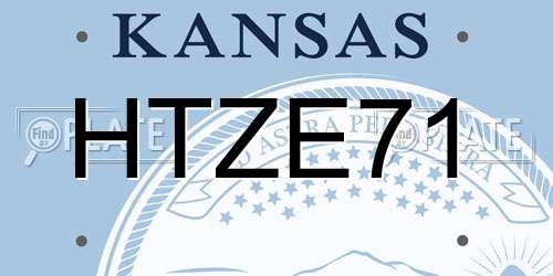 HTZE71 Kansas License Plate