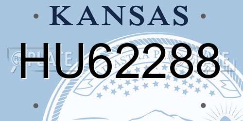 HU62288 Kansas License Plate