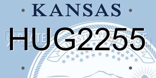 HUG2255 Kansas License Plate